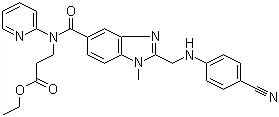 3 - [[[2 - [[(4-Cyanophenyl) amino] metil] -1-metil-1H-benzimidazol-5-yl] karbonil] piridin-2-ylamino] propionat Asam Etil Ester CAS 211915-84-3